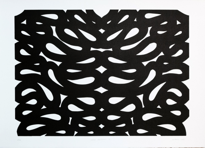 Snake-Abstract-2.1.-2015.-Linocut-on-Zerkall-Litho-Paper